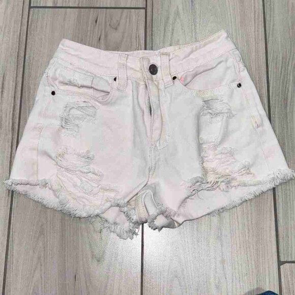 Pacsunwhite mom shorts size S High waisted booty short shorts. Has a small - Picture 1 of 4